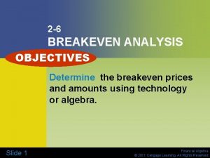 2-6 breakeven analysis
