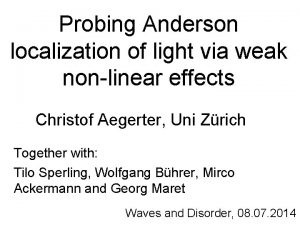 Probing Anderson localization of light via weak nonlinear