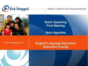 Basic Speaking First Meeting Noni Agustina English Language