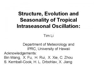 Structure Evolution and Seasonality of Tropical Intraseasonal Oscillation