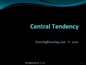 Central Tendency Growing Knowing com 2020 1 Central