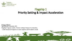 Flagship 1 Priority Setting Impact Acceleration Arega Alene