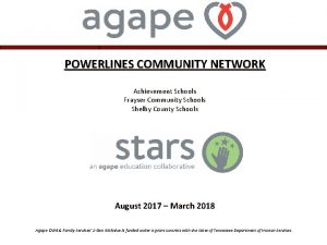 POWERLINES COMMUNITY NETWORK Achievement Schools Frayser Community Schools