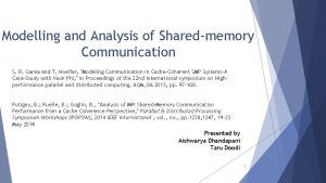 Modelling and Analysis of Sharedmemory Communication S R