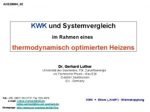 AKE 2009 H02 KWK und Systemvergleich im Rahmen