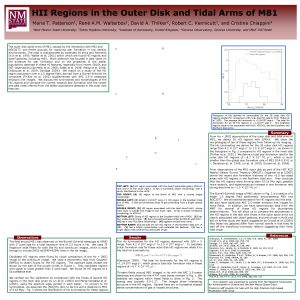 HII Regions in the Outer Disk and Tidal