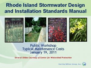 Rhode Island Stormwater Design and Installation Standards Manual