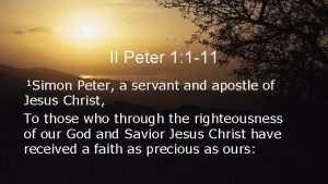 II Peter 1 1 11 1 Simon Peter
