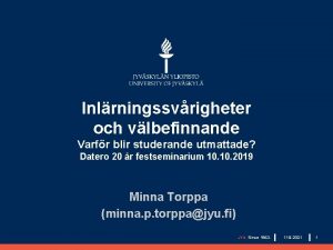 Inlrningssvrigheter och vlbefinnande Varfr blir studerande utmattade Datero