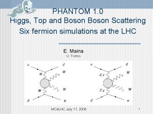 PHANTOM 1 0 Higgs Top and Boson Scattering