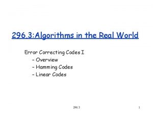 296 3 Algorithms in the Real World Error