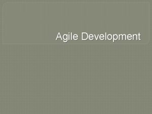 Apa itu agile development