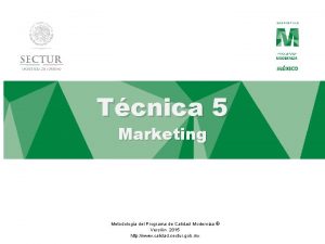 Tcnica 5 Marketing Metodologa del Programa de Calidad