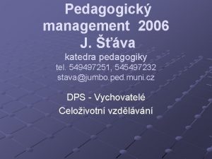 Pedagogick management 2006 J va katedra pedagogiky tel