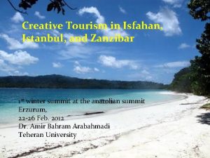 Creative Tourism in Isfahan Istanbul and Zanzibar 1