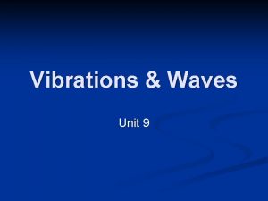 Vibrations Waves Unit 9 All around us we