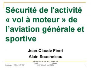 Scurit de lactivit vol moteur de laviation gnrale