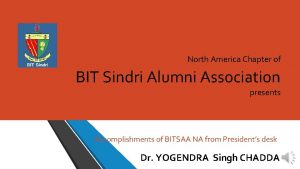 North America Chapter of BIT Sindri Alumni Association