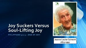 Joy Suckers Versus SoulLifting Joy PHILIPPIAN S 3