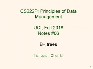 CS 222 P Principles of Data Management UCI