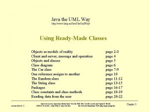 Java the UML Way http www tisip noJava