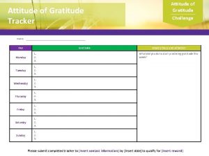 Attitude of Gratitude Tracker Attitude of Gratitude Challenge