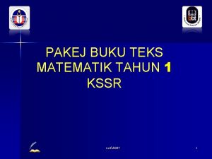 PAKEJ BUKU TEKS MATEMATIK TAHUN 1 KSSR sarifah