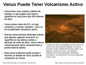 Venus Puede Tener Volcanismo Activo Venus tiene unos