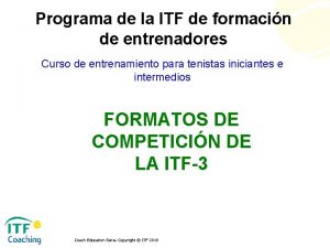 Programa de la ITF de formacin de entrenadores