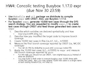 HW 4 Concolic testing Busybox 1 17 0