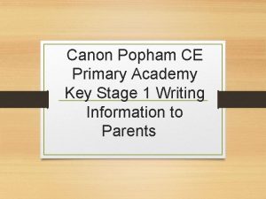 Canon Popham CE Primary Academy Key Stage 1