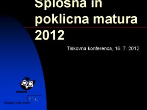 Splona in poklicna matura 2012 Tiskovna konferenca 16