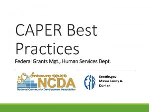 CAPER Best Practices Federal Grants Mgt Human Services