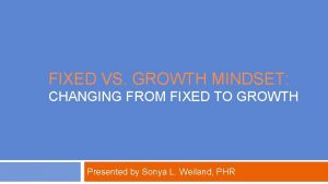 FIXED VS GROWTH MINDSET CHANGING FROM FIXED TO
