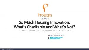 So Much Housing Innovation Whats Charitable and Whats