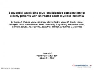 Sequential azacitidine plus lenalidomide combination for elderly patients