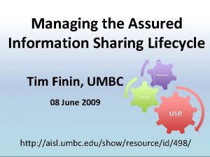 Managing the Assured Information Sharing Lifecycle Tim Finin