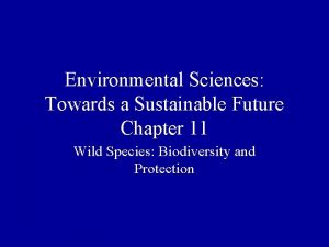 Environmental Sciences Towards a Sustainable Future Chapter 11