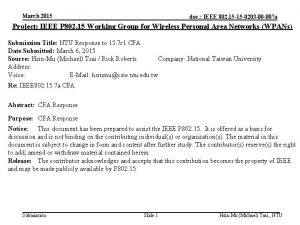 March 2015 doc IEEE 802 15 15 0203