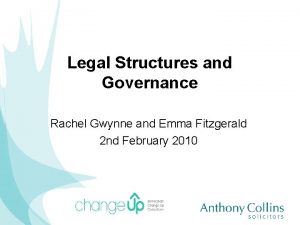 Legal Structures and Governance Rachel Gwynne and Emma