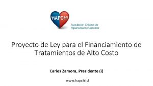 Proyecto de Ley para el Financiamiento de Tratamientos