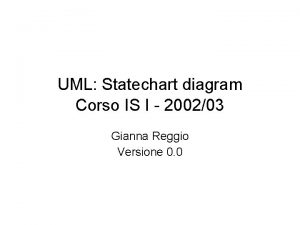 UML Statechart diagram Corso IS I 200203 Gianna
