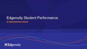 Edgenuity Student Performance BY DEMOGRAPHIC GROUP Vertus Charter