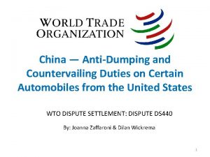 China AntiDumping and Countervailing Duties on Certain Automobiles