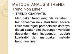 Metode trend non linier
