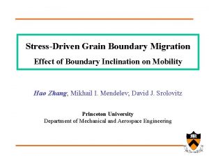 StressDriven Grain Boundary Migration Effect of Boundary Inclination