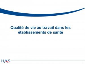 Qualit de vie au travail dans les tablissements