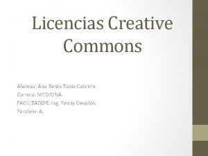 Licencias Creative Commons Alumna Ana Beln Tapia Cabrera