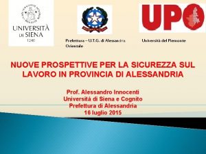 Prefettura U T G di Alessandria Orientale Universit