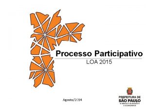 Processo Participativo LOA 2015 Agosto2014 1 Ciclo Participativo